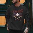 Baseball Dad Father's Day Vintage Retro Sarcastic Dad Men Sweatshirt