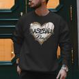 Baseball Dad Leopard Heart Baseball Lover Men Sweatshirt