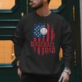 Baseball Dad USA American Flag 4th Of July Men Sweatshirt