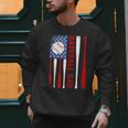 Baseball Dad USA American Flag Father's Day 4th Of July Men Sweatshirt