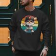 Baseball Grandpa Gnome On A Retro Sunset For Baseball Dad Men Sweatshirt Baseball Grandpa Gnome On A Retro Sunset For Baseball Dad Men Sweatshirt