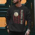 Fathers Day Baseball Dad USA Flag For Dad Men Baseball Men Sweatshirt