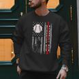 Father's Day USA Flag Patriotic Baseball Dad Men Sweatshirt