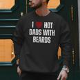 I Love Hot Baseball Dads With Beards Red Hearts Men Sweatshirt