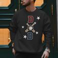 Patriotic Baseball Dad Father's Day Red Blue Star Men Sweatshirt Patriotic Baseball Dad Father's Day Red Blue Star Men Sweatshirt