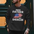 Proud Father And American Flag Baseball Dad Father Patriotic Men Sweatshirt
