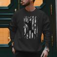 Vintage Baseball US Camouflage Flag Tee Baseball Dad Player Men Sweatshirt