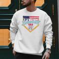 Baseball Dad Ice Cream Drip Father American Flag 4th Of July Men Sweatshirt