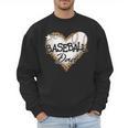 Baseball Dad Leopard Heart Baseball Lover Men Sweatshirt