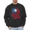 Baseball Dad USA American Flag 4th Of July Men Sweatshirt