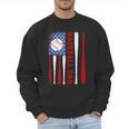 Baseball Dad USA American Flag Father's Day 4th Of July Men Sweatshirt