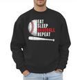 Eat Sleep Baseball Repeat Humor Baseball Dad Players Men Sweatshirt