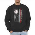 Father's Day USA Flag Patriotic Baseball Dad Men Sweatshirt