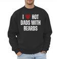 I Love Hot Baseball Dads With Beards Red Hearts Men Sweatshirt