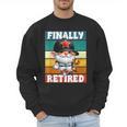 Retro Baseball Retirement Gnome Baseball Dad Finally Retired Men Sweatshirt