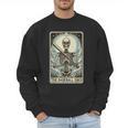 Retro Skeleton Baseball Dad Tarot Card Halloween Sport Lover Men Sweatshirt