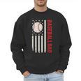 Vintage Baseball DAD American Flag Fathers Day 4th Of July Men Sweatshirt