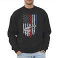 Vintage Baseball US Flag Tee Baseball Dad Player Coach Men Sweatshirt