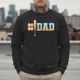 1 Dad Baseball Ice Cream Drip Fathers Day Baseball Daddy Men Sweatshirt