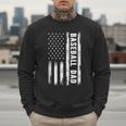 Baseball Dad American Flag Grunge Retro Vintage Father Men Sweatshirt