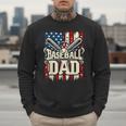 Baseball Dad American USA Flag Dada Men Baseball Fathers Day Men Sweatshirt