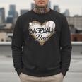 Baseball Dad Leopard Heart Baseball Lover Men Sweatshirt