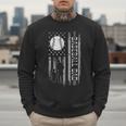 Baseball Dad Silhouette Bat Flag Stars Men Sweatshirt Baseball Dad Silhouette Bat Flag Stars Men Sweatshirt