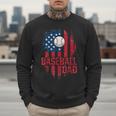 Baseball Dad USA American Flag 4th Of July Men Sweatshirt
