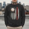 Baseball DAD USA American Flag Fathers Day 4th Of July Men Sweatshirt