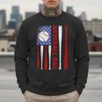 Baseball Dad USA American Flag Father's Day 4th Of July Men Sweatshirt