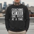 Baseball Dad Vintage Coaching My Kids One Pitch At A Time Men Sweatshirt