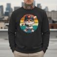Baseball Grandpa Gnome On A Retro Sunset For Baseball Dad Men Sweatshirt Baseball Grandpa Gnome On A Retro Sunset For Baseball Dad Men Sweatshirt