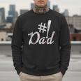 Baseball Player Dad Papa Fathers Day Number One Baseball Dad Men Sweatshirt