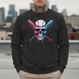 Cool Baseball Ice Cream Dripping Baseball Dad Baseball Lover Men Sweatshirt