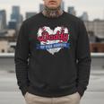 Daddy Of The Rookie Baseball Dad Retro Love Heart Birthday Men Sweatshirt