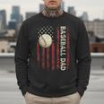 Fathers Day Baseball Dad USA Flag For Dad Men Baseball Men Sweatshirt