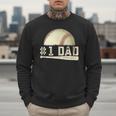 Number One Baseball Dad Fathers Day Baseball Player Dad Papa Men Sweatshirt