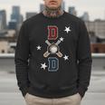 Patriotic Baseball Dad Father's Day Red Blue Star Men Sweatshirt Patriotic Baseball Dad Father's Day Red Blue Star Men Sweatshirt