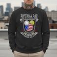 Softball Dad Like A Baseball Dad 4th Of July USA Retro Flag Men Sweatshirt