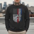 Vintage Baseball US Flag Tee Baseball Dad Player Coach Men Sweatshirt