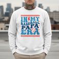 In My Baseball Papa Era Groovy Baseball Dad Family Matching Men Sweatshirt