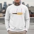 Baseball Player Dad Papa Number One Baseball Dad Fathers Day Premium Men Sweatshirt