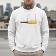 Baseball Player Dad Papa Number One Baseball Dad Fathers Day Raglan Baseball Tee Men Sweatshirt