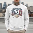 Patriotic Baseball Dad USA Flag American 4th Of July Men Sweatshirt