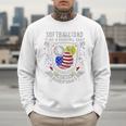 Softball Dad Like A Baseball Dad 4th Of July USA Retro Flag Premium Men Sweatshirt