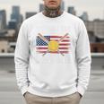 Softball Dad Like A Baseball Dad With Bigger Balls Sport Dad Premium Men Sweatshirt