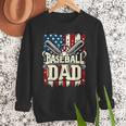 Baseball Dad American USA Flag Dada Men Baseball Fathers Day Men Sweatshirt