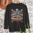Baseball Dad BBQ Grill Dad's Game Plan Baseball & Barbecues Men Sweatshirt