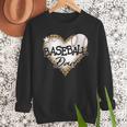 Baseball Dad Leopard Heart Baseball Lover Men Sweatshirt