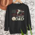 Baseball Dad US Flag For Dad Men Patriotic Fathers Day Men Sweatshirt